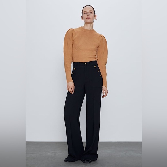 ZARA knit puff sleeve sweater . - Picture 7 of 8